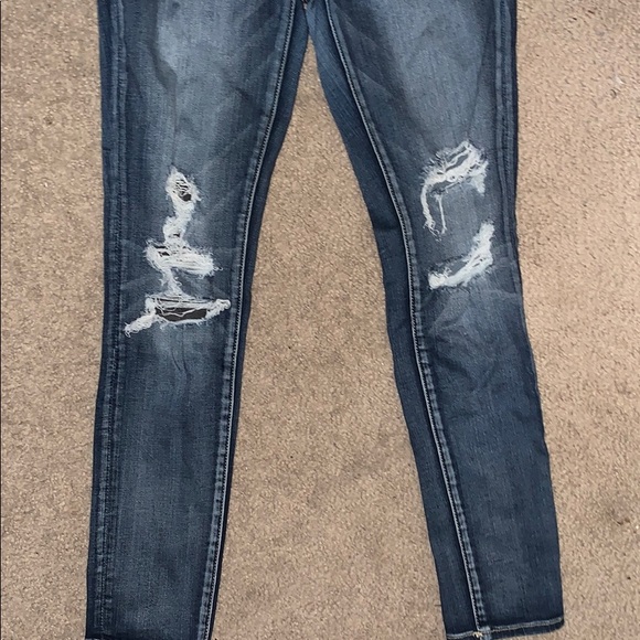 American Eagle Ripped Dark Wash Jeggings - Picture 2 of 3